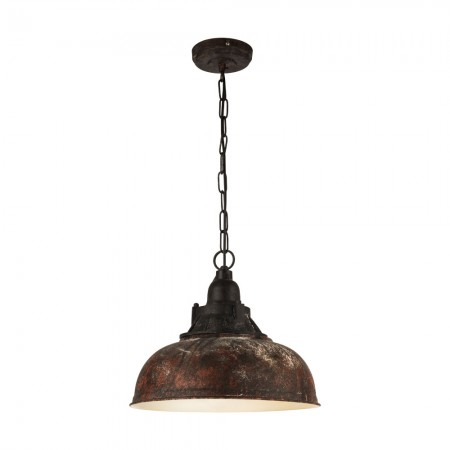 BLACK FRIDAY - Suspensie Eglo Grantham 1, negru, abajur maro antic, 1XE-27