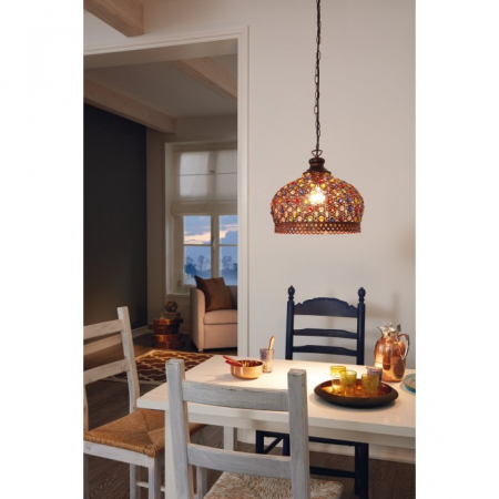 Suspensie Eglo Jadida, multicolor, cupru antichizat, 1xE27, D.33 cm, 49764 [2]