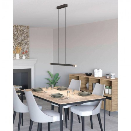 Suspensie Eglo Lisciana, gri mat, LED, 18W, 2000 lumeni, alb cald 3000K, L.85 cm, 900174 [1]