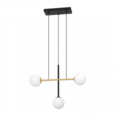 BF LUSTRE - Suspensie EGLO PAZ, E14, 3X40W,Otel, Negru, Alama periata, IP20