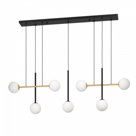 Lustre - Suspensie EGLO PAZ, E14, 7X40W,Otel, Negru, Alama periata, IP20