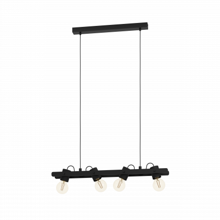 EGLO INTERIOR - Suspensie EGLO Plimsol E27 4x15W  lm Metal/Lemn Black IP20