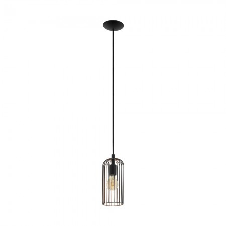 ILUMINAT - Suspensie Eglo Roccamena, negru, abajur cuprat interior, 1XE-27