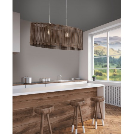 Suspensie Eglo Sendero, maro, nichel mat, lemn, 2XE27, 96201 [1]