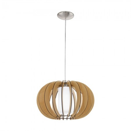 BF LUSTRE - Lustra Eglo Stellato, nichel mat, lemn, 1XE27, 95598