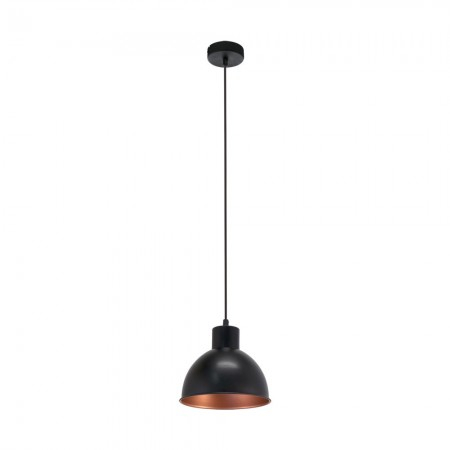 BF LUSTRE - Pendul Eglo Truro, negru/cupru, 1XE27, D.21 cm, 49238