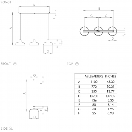 Suspensie EGLO Valdiola E27 3x40W  lm Otel Sandy Brass IP20 [1]