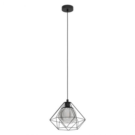 EGLO INTERIOR - Suspensie Eglo Vernham, negru mat, sticla fumurie, 1XE27, 32.5 cm, 43482