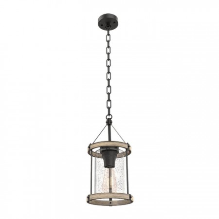 Pendule - Pendul Elmark Elia, negru mat, sticla, 1XE27, D.17 cm, 955ELIA1