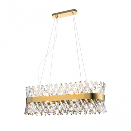 Suspensie Elmark William, auriu lucios, cristal, 12XE14, L.100 cm, 955WILLIAM12 [1]