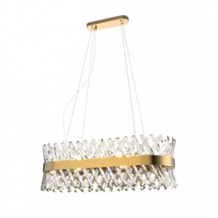 Pendule - Suspensie Elmark William, auriu lucios, cristal, 12XE14, L.100 cm, 955WILLIAM12