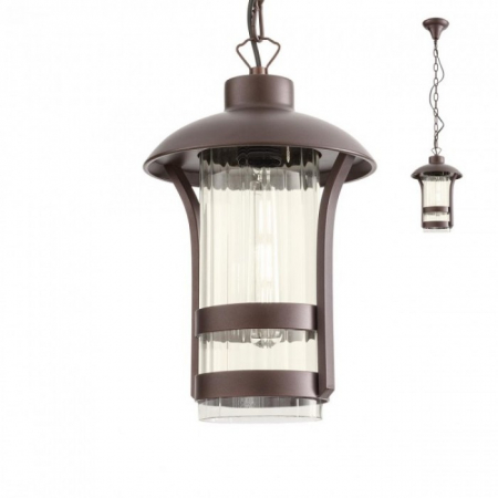 ILUMINAT EXTERIOR - Suspensie exterior Norge 9575, maro inchis, sticla, E27, IP23