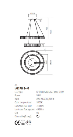 Suspensie Incanti Akala LED 58W 3000K 4524lm 3Step Dimming Metal Gold Decoratiuni Cristal IP20 [1]