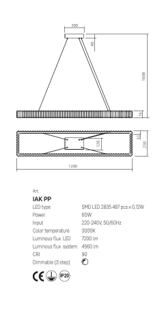 Suspensie Incanti Akala LED 60W 3000K 4560lm 3Step Dimming  Metal Gold Decoratiuni Cristal IP20 [1]