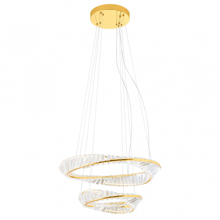 Lustre - Suspensie Incanti Oblige LED 50W 3000K, 4000K, 6000K 3900lm 3Step Dimming Metal Gold Decoratiuni Cristal IP20
