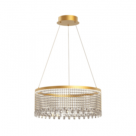 Lustre - Suspensie Incanti Vanesia LED 40W 3000K, 4000K, 6000K 3100lm 3 Step Dimming Aluminiu  auriu periat, decorațiuni din cristal IP20