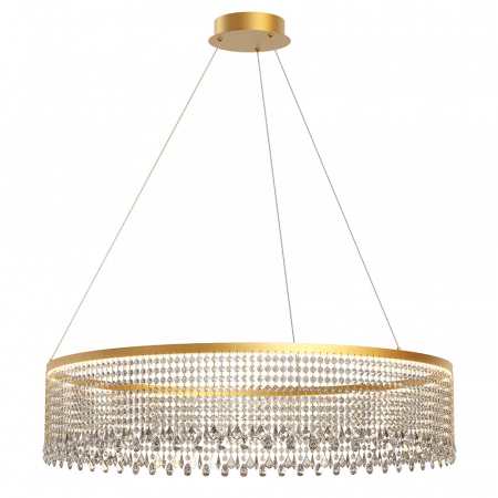 Lustre - Suspensie Incanti Vanesia LED 57W 3000K, 4000K, 6000K 4400lm 3Step Dimming Aluminiu  auriu periat, decorațiuni din cristal IP20