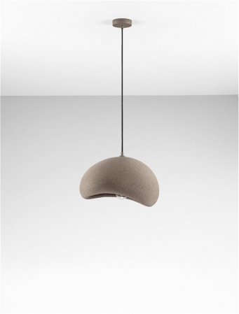 Suspensie Nova Luce 9002672 AERE E27 1x12W  Polyurethane & Resin Stone Brown 400mm x 320mm IP20 [2]