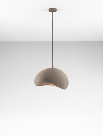 Suspensie Nova Luce 9002672 AERE E27 1x12W  Polyurethane & Resin Stone Brown 400mm x 320mm IP20 [3]