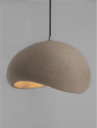 Suspensie Nova Luce 9002672 AERE E27 1x12W  Polyurethane & Resin Stone Brown 400mm x 320mm IP20 [4]