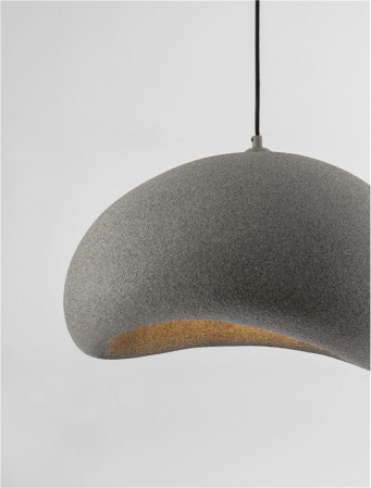 Suspensie Nova Luce 9002673 AERE E27 1x12W  Polyurethane & Resin Stone Gray 500mm x 400mm IP20 [4]