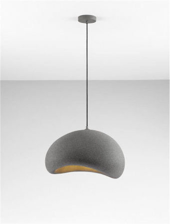 Suspensie Nova Luce 9002673 AERE E27 1x12W  Polyurethane & Resin Stone Gray 500mm x 400mm IP20 [3]