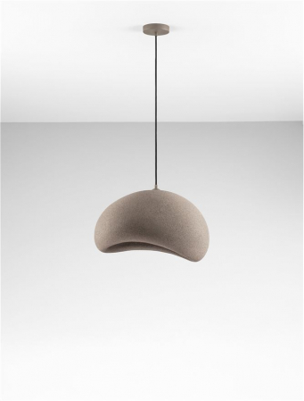 Suspensie Nova Luce 9002674 AERE E27 1x12W  Polyurethane & Resin Stone Brown 500mm x 400mm IP20 [2]