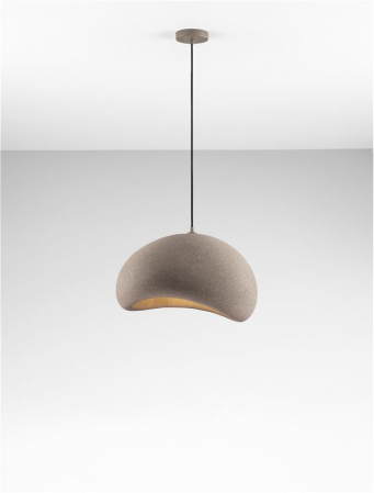 Suspensie Nova Luce 9002674 AERE E27 1x12W  Polyurethane & Resin Stone Brown 500mm x 400mm IP20 [3]