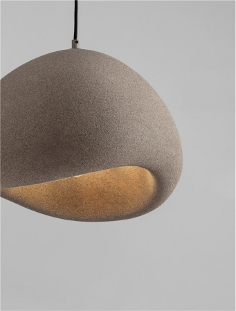 Suspensie Nova Luce 9002674 AERE E27 1x12W  Polyurethane & Resin Stone Brown 500mm x 400mm IP20 [5]