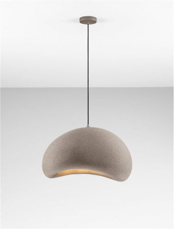 Suspensie Nova Luce 9002676 AERE E27 1x12W  Polyurethane & Resin Stone Brown 600mm x 480mm IP20 [3]