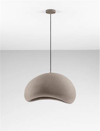 Suspensie Nova Luce 9002676 AERE E27 1x12W  Polyurethane & Resin Stone Brown 600mm x 480mm IP20 [2]