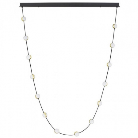 ILUMINAT - Suspensie Nova Luce Alcinoe, negru/auriu, LED, 46W, 3661 lumeni, alb cald 3000K, L.127 cm, 9511016