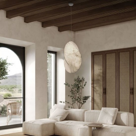 Suspensie Nova Luce Ambrosia, alb, matase sintetica, 1XE27, D.62 cm, 9620171 [1]