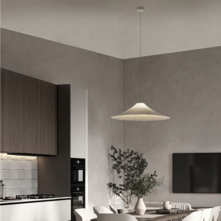 Suspensie Nova Luce Ambrosia, alb, matase sintetica, 1XE27, D.90 cm, 9620167 [1]