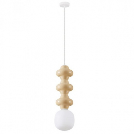 Pendule - Pendul Nova Luce CLIO 9009123 Matt White Metal Base Yellow Ceramic & Acid Opal Glass E14 1x5W IP20