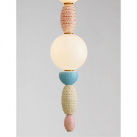 Lustra Nova Luce OBRIE 9009153 Brass Gold Metal Orange, Blue & Purple Ceramic Opal Glass LED 23W 1423lm 3000K IP20 [2]