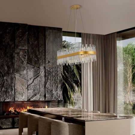 Suspensie Nova Luce Crown, alama, cristal, 10XG9, L.120 cm, 9695119 [1]