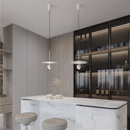 Pendul Nova Luce Edem, alb mat, LED, 8W, 590 lumeni, alb cald 3000K, D.30 cm, 9870044 [2]