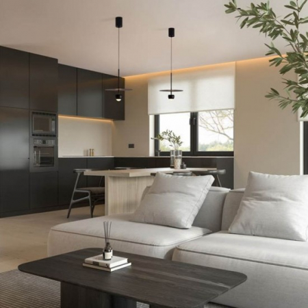 Pendul Nova Luce Edem, negru mat, LED, 8W, 590 lumeni, alb cald 3000K, D.30 cm, 9870043 [1]