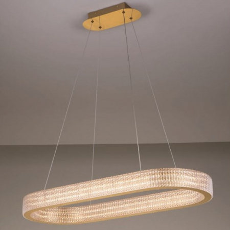 Suspensie Nova Luce Kinara, auriu, LED, 70W, 5444 lumeni, alb cald 3000K, L.91 cm, 9019743 [2]