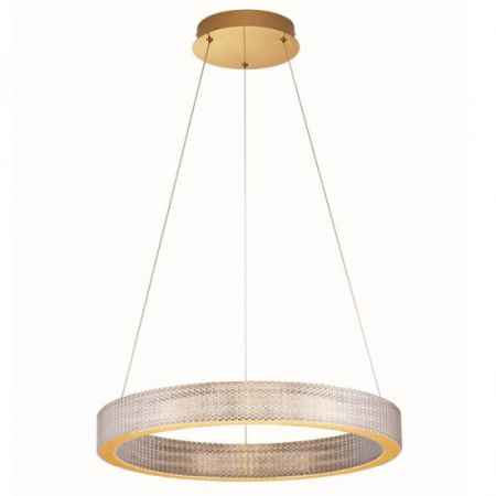 Lustre - Suspensie Nova Luce Kinara, auriu, LED, 71W, 5286 lumeni, alb cald 3000K, D.41 cm, 9019742