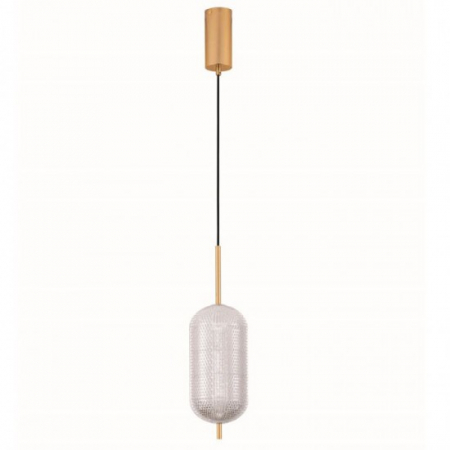 Lustre - Lustra Nova Luce KLELIA 9236395 Triac Dimmable Brass Gold Metal & Clear Acrylic LED 17W 1451lm 3000K IP20