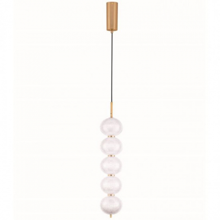 ILUMINAT - Lustra Nova Luce KLELIA 9236393 Triac Dimmable Brass Gold Metal & Clear Acrylic LED 30W 2482lm 3000K IP20
