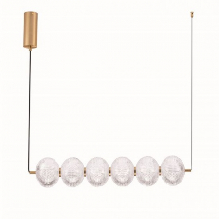 Lustre - Lustra Nova Luce KLELIA 9236394 Triac Dimmable Brass Gold Metal & Clear Acrylic LED 34W 2911lm 3000K IP20