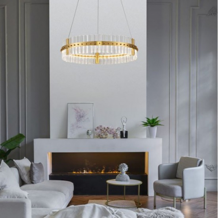 Suspensie Nova Luce Olimpia, auriu, LED, 45W, 4679 lumeni, alb cald 3500K, D.60 cm, 9019733 [1]