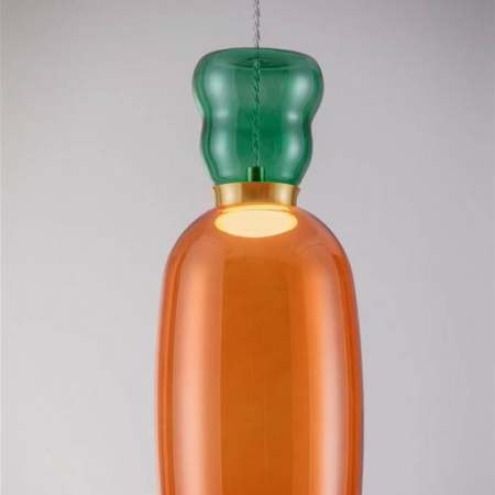 Pendul Nova Luce Pluma, sticla multicolora, LED, 9W, 914 lumeni, alb cald 3000K, D.15 cm, 9009100 [1]