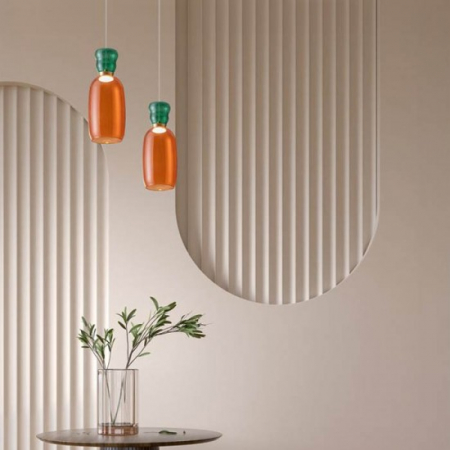 Pendul Nova Luce Pluma, sticla multicolora, LED, 9W, 914 lumeni, alb cald 3000K, D.15 cm, 9009100 [2]