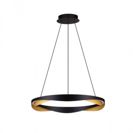 Lustre - Suspensie Nova Luce Radon, negru/auriu, LED, 53W, 1751 lumeni, alb cald 3000K, L.65 cm, 9186948