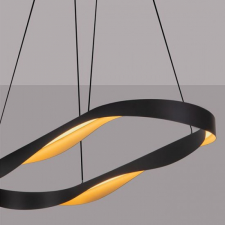 Suspensie Nova Luce Radon, negru/auriu, LED, 62W, 3093 lumeni, alb cald 3000K, L.100 cm, 9186949 [3]