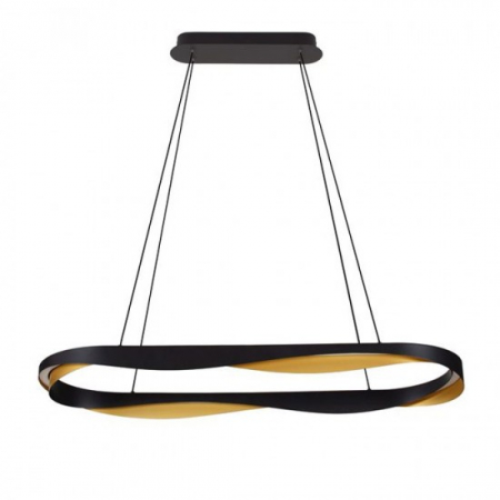 Lustre - Suspensie Nova Luce Radon, negru/auriu, LED, 62W, 3093 lumeni, alb cald 3000K, L.100 cm, 9186949